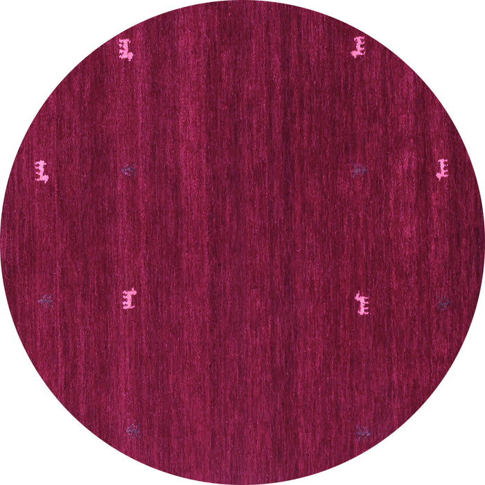 Round Machine Washable Abstract Purple Contemporary Area Rugs, wshcon934pur