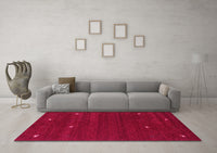 Machine Washable Abstract Pink Contemporary Rug, wshcon934pnk