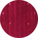 Round Abstract Pink Contemporary Rug, con934pnk