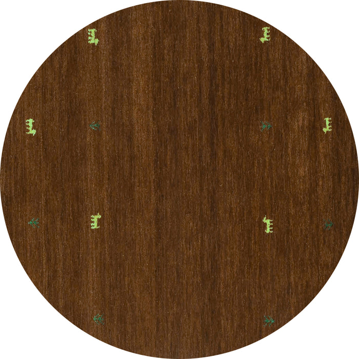Round Abstract Turquoise Contemporary Rug, con934turq