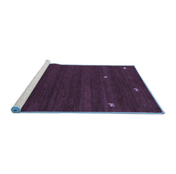 Sideview of Machine Washable Abstract Blue Contemporary Rug, wshcon934blu