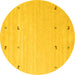 Round Solid Yellow Modern Rug, con935yw