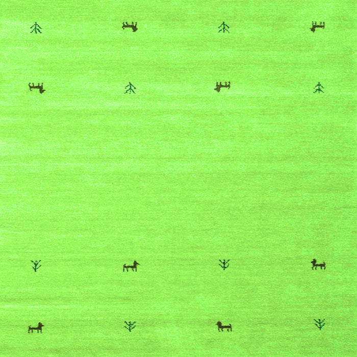 Round Machine Washable Solid Green Modern Area Rugs, wshcon935grn