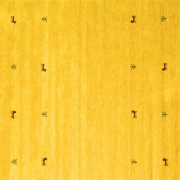 Square Solid Yellow Modern Rug, con935yw