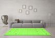 Machine Washable Solid Green Modern Area Rugs in a Living Room,, wshcon935grn