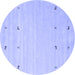 Round Solid Blue Modern Rug, con935blu