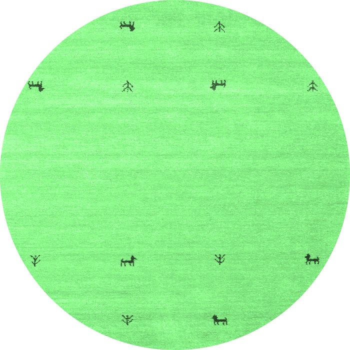 Round Solid Emerald Green Modern Rug, con935emgrn