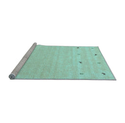 Sideview of Machine Washable Solid Light Blue Modern Rug, wshcon935lblu