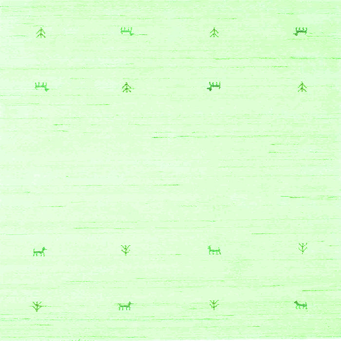 Serging Thickness of Solid Green Modern Rug, con936grn