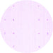 Round Solid Purple Modern Rug, con936pur