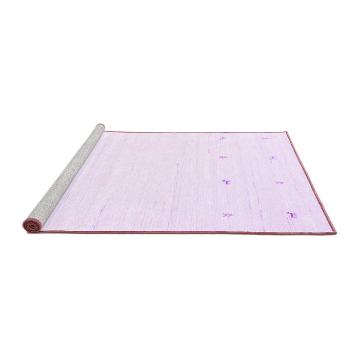 Sideview of Machine Washable Solid Purple Modern Area Rugs, wshcon936pur