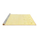 Sideview of Machine Washable Solid Yellow Modern Rug, wshcon936yw