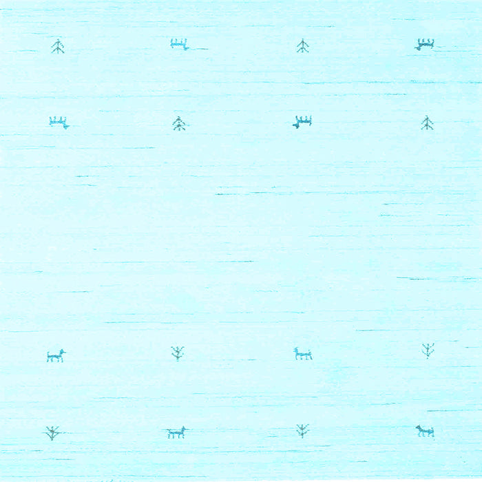 Square Machine Washable Solid Light Blue Modern Rug, wshcon936lblu