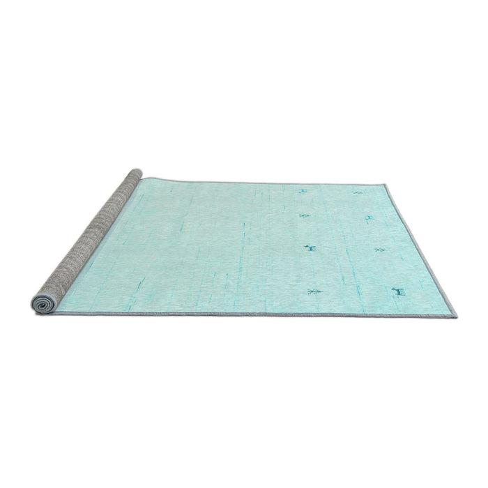Sideview of Machine Washable Solid Light Blue Modern Rug, wshcon936lblu