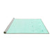 Sideview of Machine Washable Solid Turquoise Modern Area Rugs, wshcon936turq