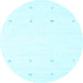 Round Solid Light Blue Modern Rug, con936lblu