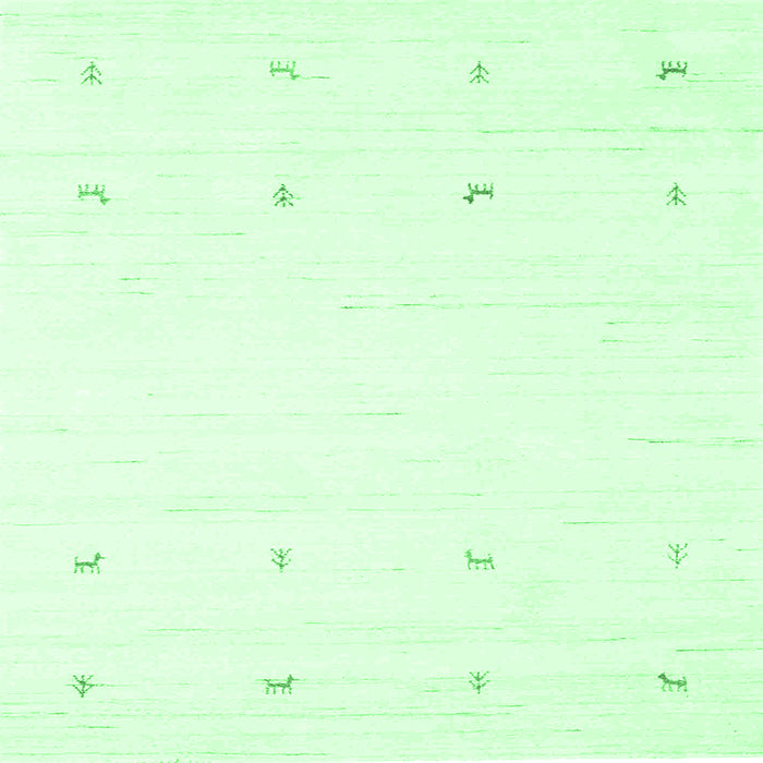 Square Machine Washable Solid Emerald Green Modern Area Rugs, wshcon936emgrn