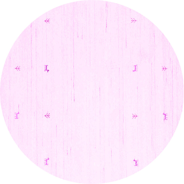 Round Solid Pink Modern Rug, con936pnk