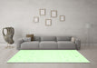 Machine Washable Solid Green Modern Area Rugs in a Living Room,, wshcon936grn