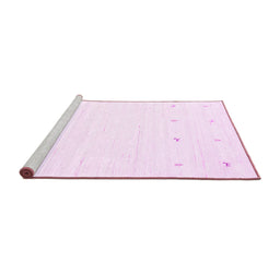 Sideview of Machine Washable Solid Pink Modern Rug, wshcon936pnk