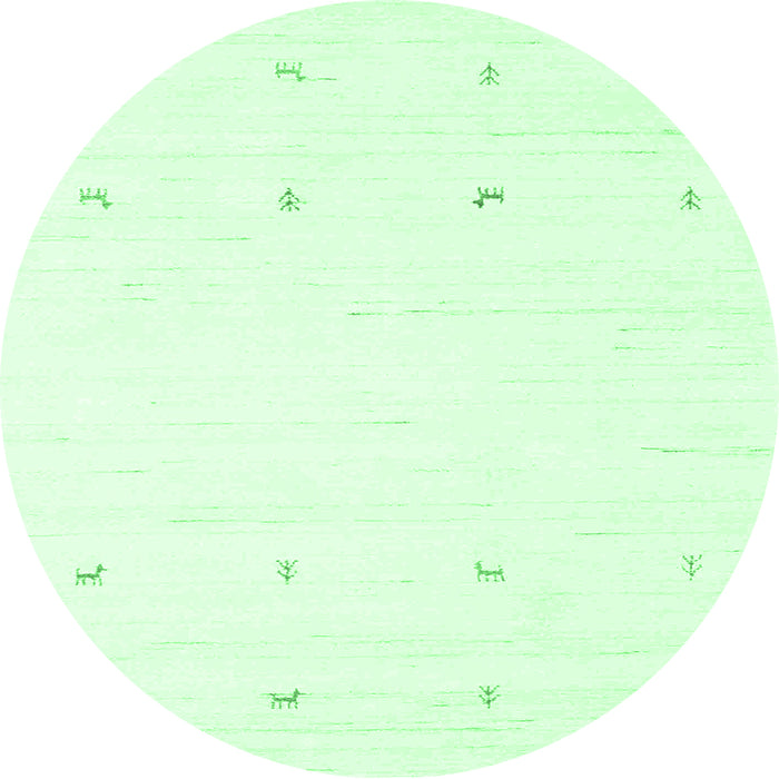 Round Solid Emerald Green Modern Rug, con936emgrn