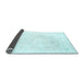 Sideview of Solid Light Blue Modern Rug, con936lblu