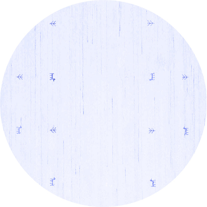 Round Solid Blue Modern Rug, con936blu