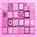 Square Abstract Pink Contemporary Rug, con937pnk