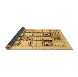 Sideview of Abstract Brown Contemporary Rug, con937brn