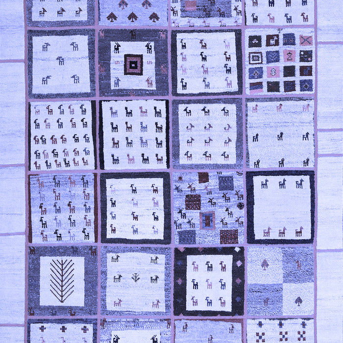 Abstract Blue Contemporary Rug, con937blu