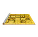 Sideview of Machine Washable Abstract Yellow Contemporary Rug, wshcon937yw