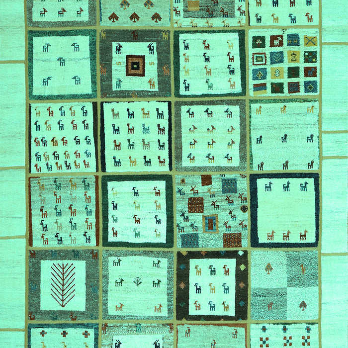 Abstract Turquoise Contemporary Rug, con937turq