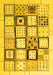 Abstract Yellow Contemporary Rug, con937yw