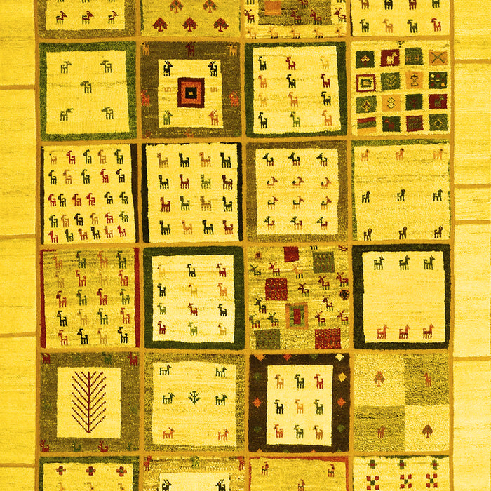 Abstract Yellow Contemporary Rug, con937yw