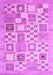 Machine Washable Abstract Purple Contemporary Area Rugs, wshcon938pur