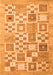 Abstract Orange Contemporary Rug, con938org