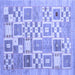 Square Abstract Blue Contemporary Rug, con938blu