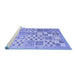 Sideview of Machine Washable Abstract Blue Contemporary Rug, wshcon938blu