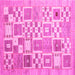 Square Abstract Pink Contemporary Rug, con938pnk