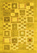 Abstract Yellow Contemporary Rug, con938yw