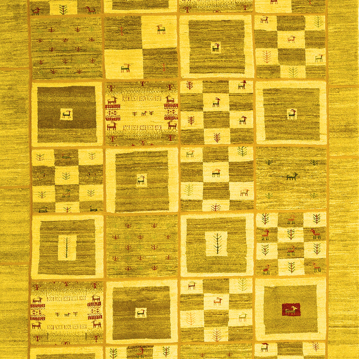 Abstract Yellow Contemporary Rug, con938yw