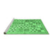 Sideview of Machine Washable Abstract Emerald Green Contemporary Area Rugs, wshcon938emgrn