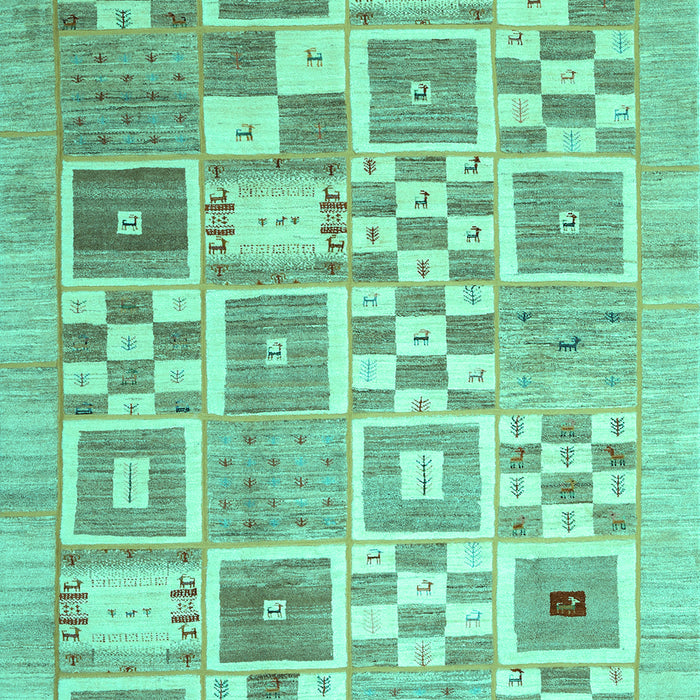 Abstract Turquoise Contemporary Rug, con938turq