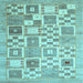 Square Abstract Light Blue Contemporary Rug, con938lblu