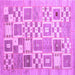 Square Machine Washable Abstract Purple Contemporary Area Rugs, wshcon938pur