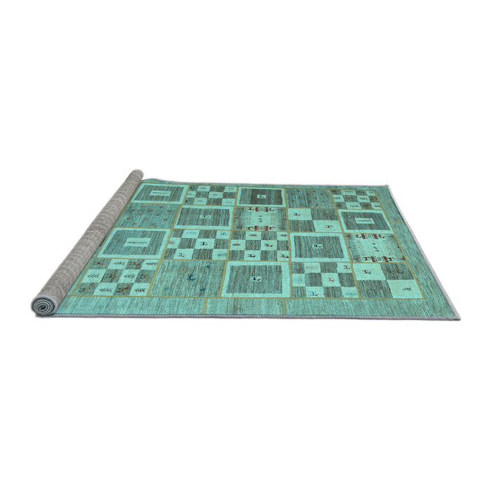 Sideview of Machine Washable Abstract Light Blue Contemporary Rug, wshcon938lblu