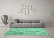 Machine Washable Abstract Turquoise Contemporary Area Rugs in a Living Room,, wshcon938turq