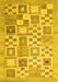 Machine Washable Abstract Yellow Contemporary Rug, wshcon938yw