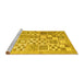 Sideview of Machine Washable Abstract Yellow Contemporary Rug, wshcon938yw