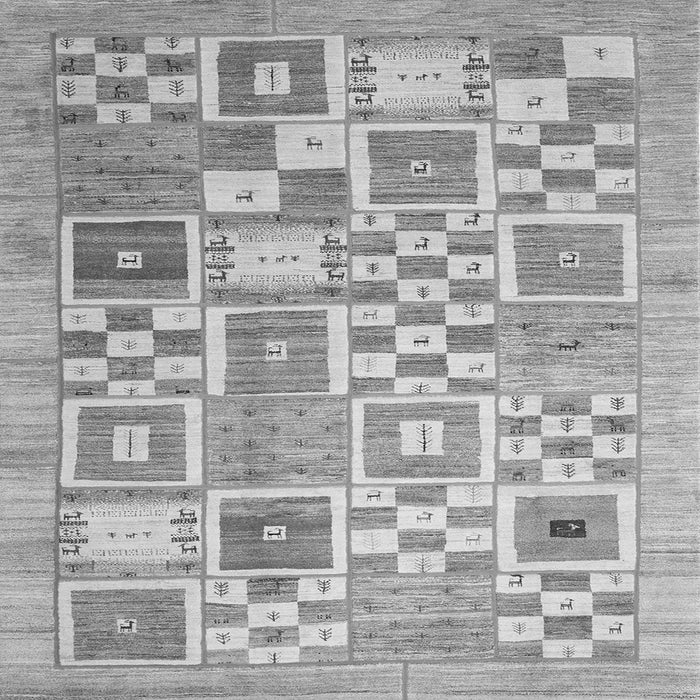 Serging Thickness of Abstract Gray Contemporary Rug, con938gry